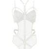 Λευκό Tulle Harness Εσώρουχα Bodysuit